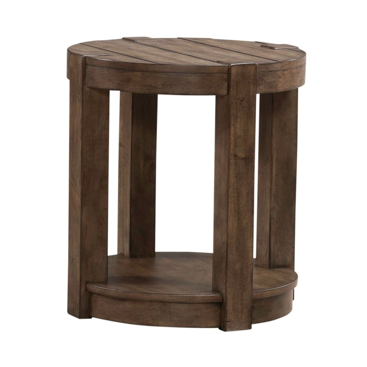 Broadmore - Round Chairside Table - Brown Chair Side Tables by Liberty Furniture - Walls Furniture & Mattress