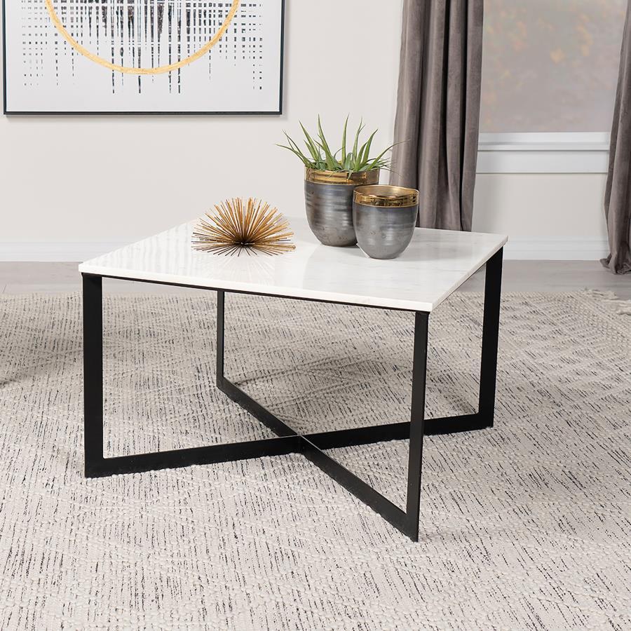 Tobin - Square Marble Top Table End Tables by Coaster Fine Furniture - Walls Furniture & Mattress