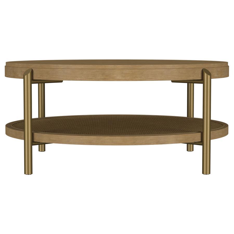 Arini - Round Coffee Table With Storage Shelf Coffee Tables by Coaster Fine Furniture - Walls Furniture & Mattress