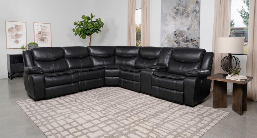 Sycamore - Upholstered Power Reclining Sectional Sofa Reclining Sectionals by Coaster Fine Furniture - Walls Furniture & Mattress