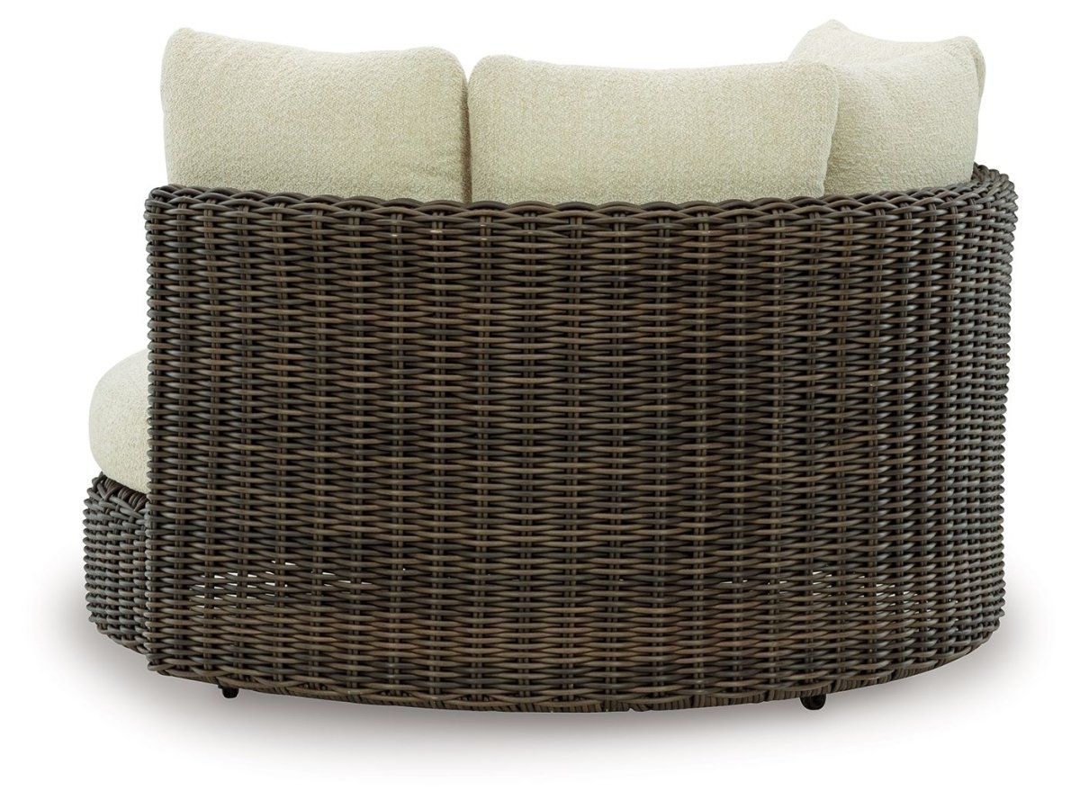 Kimora - Swivel Lounge Chair With Cushion - Beige / Dark Brown Swivel Chairs by Signature Design by Ashley® - Walls Furniture & Mattress