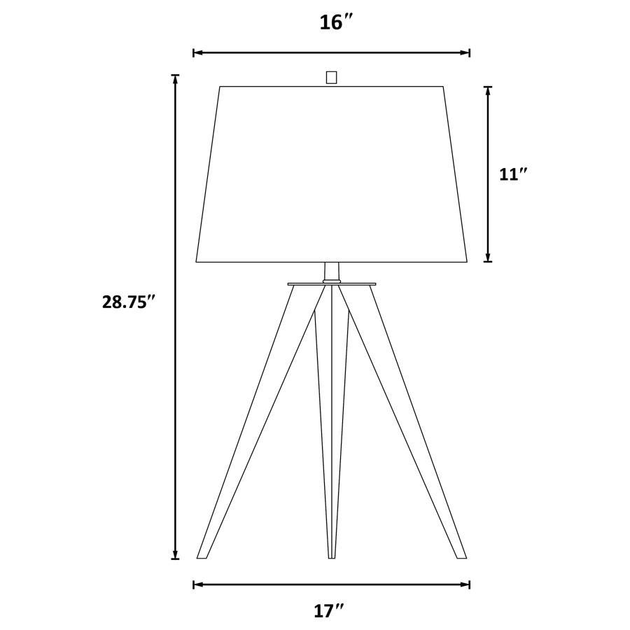 Sabat - Empire Shade Tripod Beside Table Lamp - Black Table Lamps by CoasterEssence - Walls Furniture & Mattress
