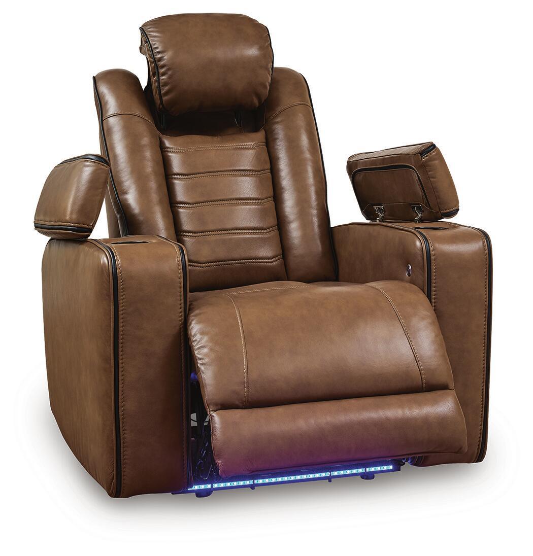 Gruaro - Power Recliner With Adjustable Headrest - Amber Reclining Chairs by Signature Design by Ashley® - Walls Furniture & Mattress