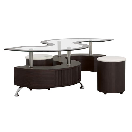 Buckley - 3 Piece Coffee Table And Stools Set 3 Piece Living Room Sets by Coaster Fine Furniture - Walls Furniture & Mattress