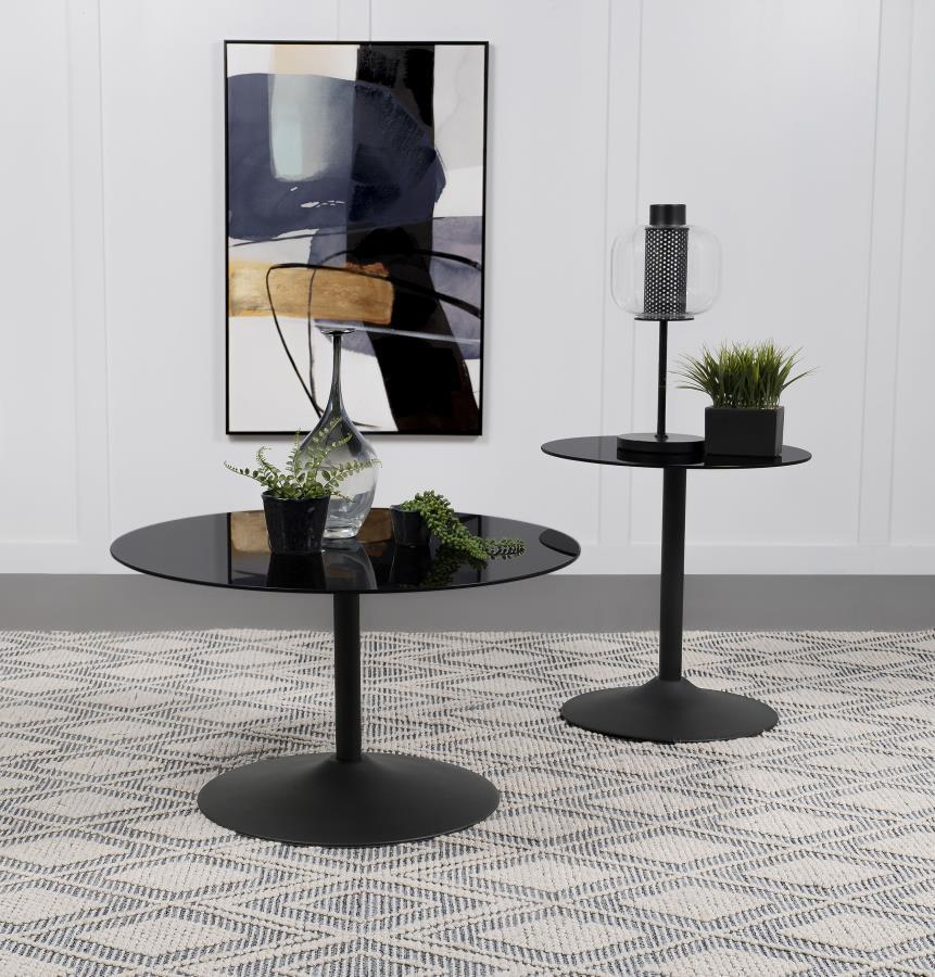 Ganso - Round Glass Top Coffee And End Table Set Table Sets by Coaster Fine Furniture - Walls Furniture & Mattress