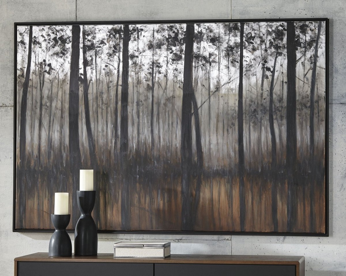 Philyra - Wall Art - Black / Orange / Silver Wall Decor by Signature Design by Ashley® - Walls Furniture & Mattress