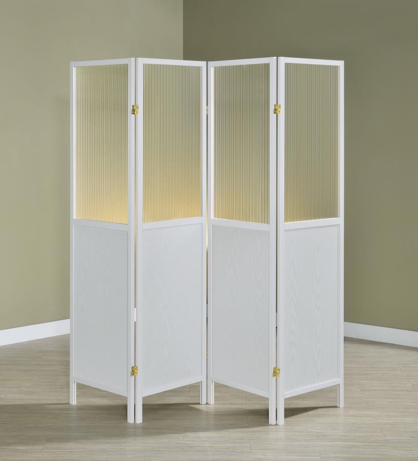 Mattison - 4 - Panel Room Divider Folding Shoji Screen Room Dividers by Coaster Fine Furniture - Walls Furniture & Mattress