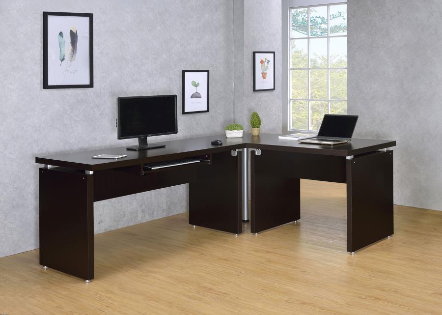 Skylar - L - Shaped Office Computer Desk - Cappuccino Corner Desks by Coaster Fine Furniture - Walls Furniture & Mattress