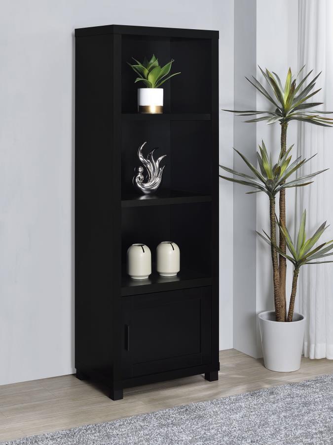 Jupiter - 3 - Shelf Engineered Wood Media Tower - Black Standard Bookcases by Coaster Fine Furniture - Walls Furniture & Mattress