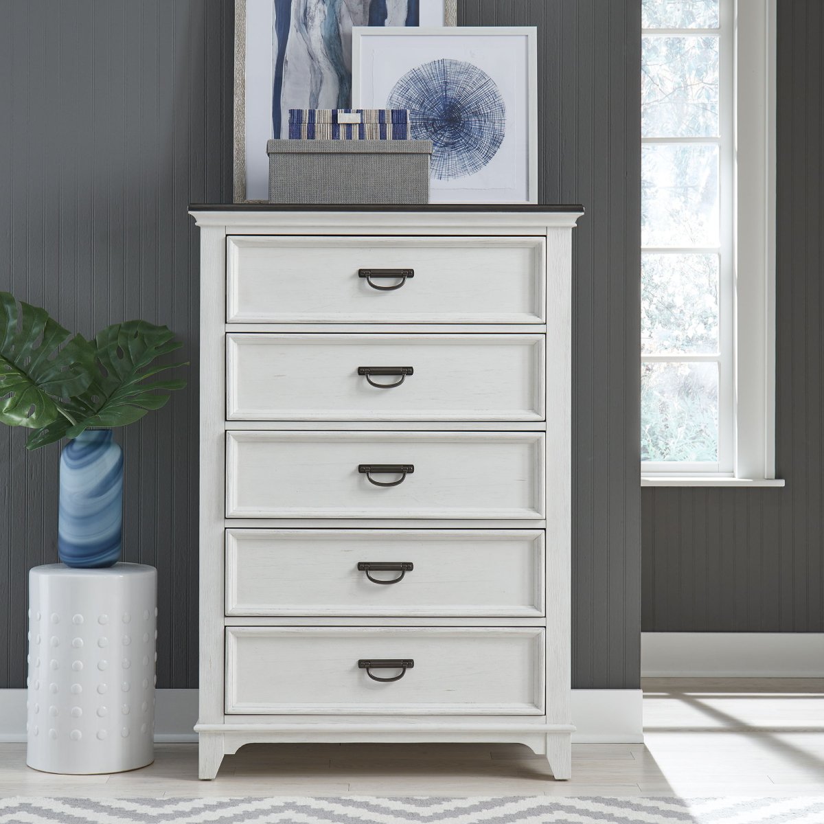 Allyson Park - 5 Drawer Chest - White Accent Chests by Liberty Furniture - Walls Furniture & Mattress