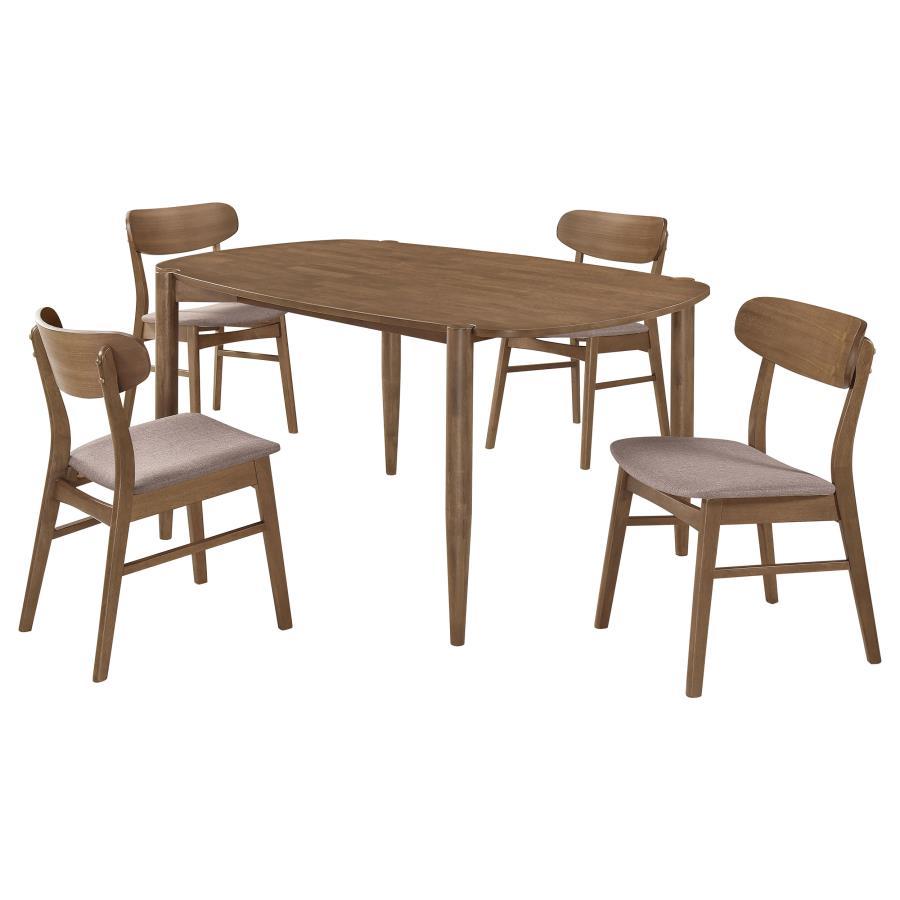Dortch - Oval Solid Wood Dining Set 5 Piece Dining Room Sets by Coaster Fine Furniture - Walls Furniture & Mattress