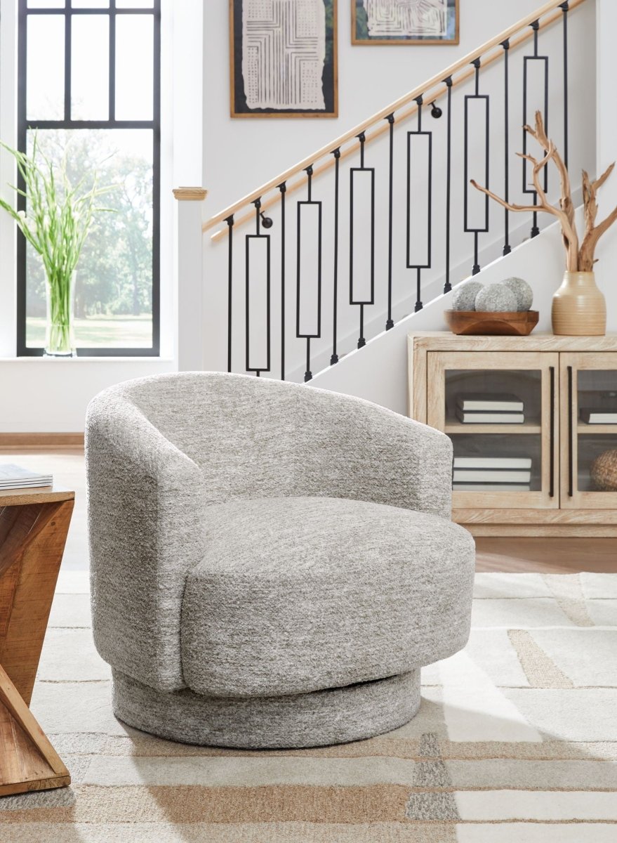 Wardsor - Swivel Chair - Stone Swivel Chairs by Signature Design by Ashley® - Walls Furniture & Mattress
