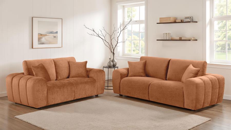 Burnett - Chenille Upholstered Sofa Set Stationary Sofas & Loveseats by Coaster Fine Furniture - Walls Furniture & Mattress