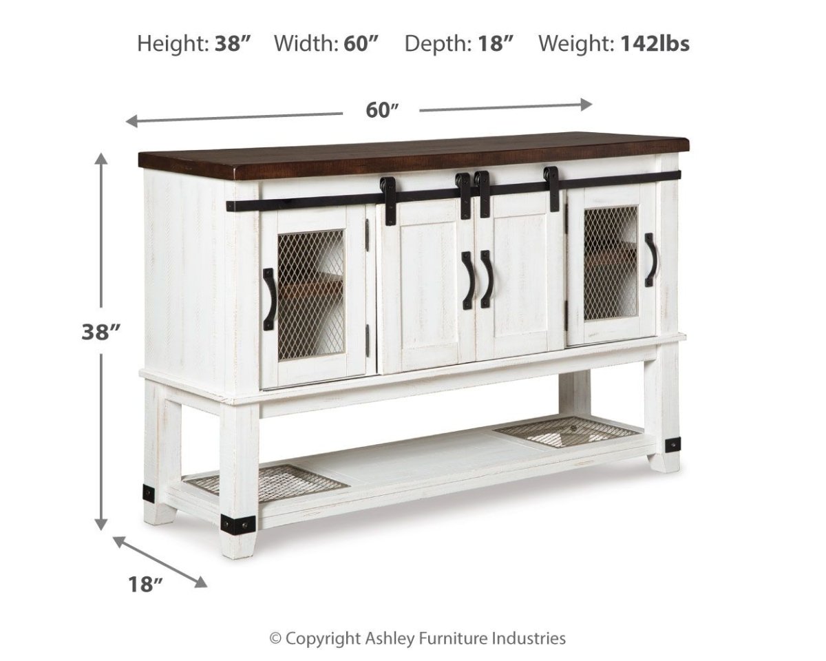 Valebeck - Dining Room Server - White / Brown Servers by Signature Design by Ashley® - Walls Furniture & Mattress