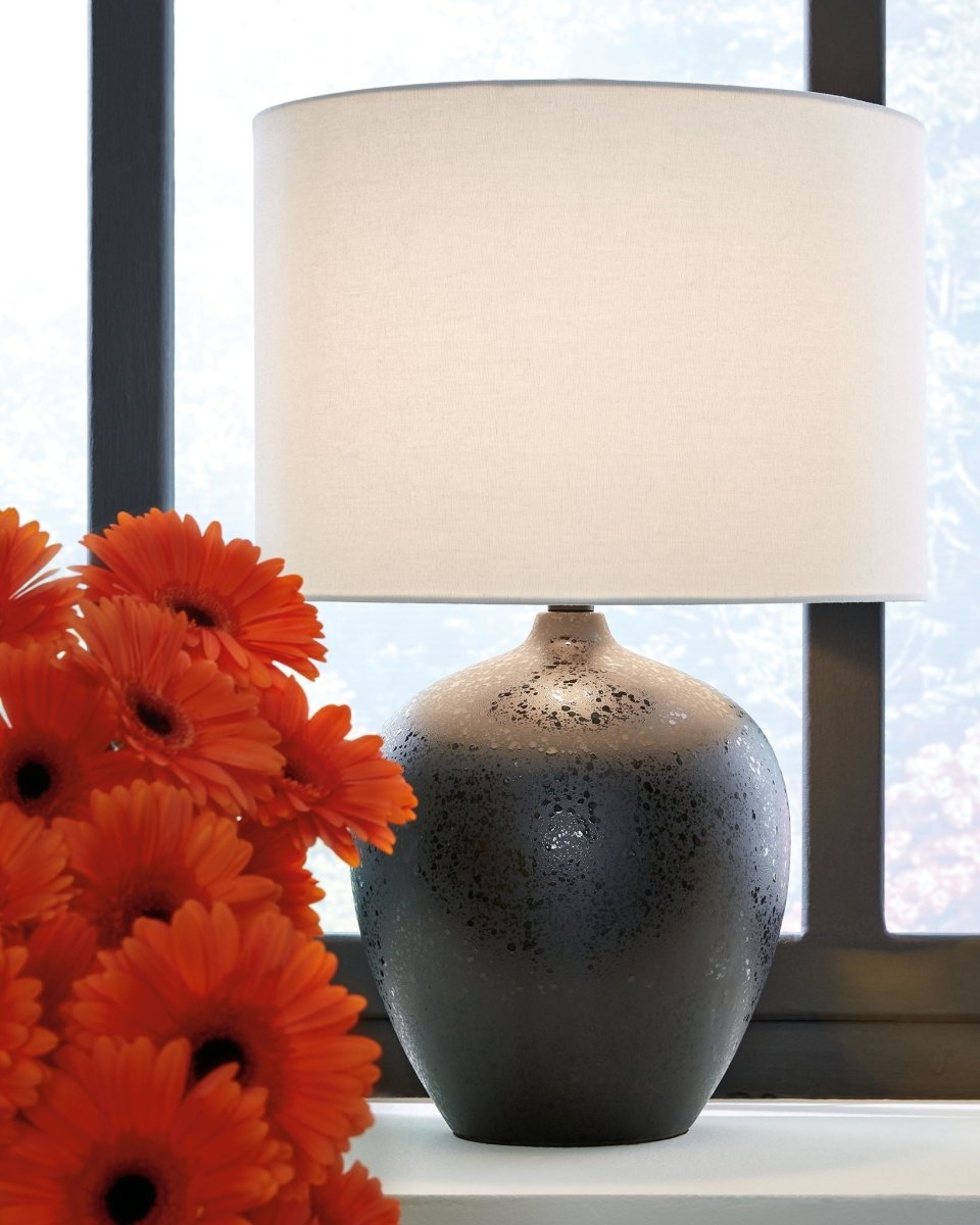 Ladstow - Ceramic Table Lamp - Black Table Lamps by Signature Design by Ashley® - Walls Furniture & Mattress