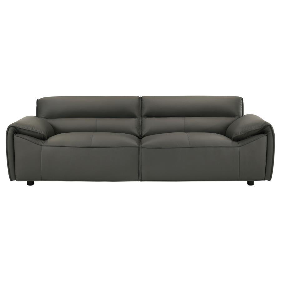 Buxton - Top Grain Leather Upholstered Sofa Stationary Sofas by Coaster Fine Furniture - Walls Furniture & Mattress