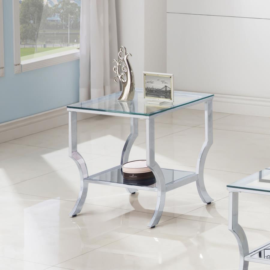 Saide - Rectangular Glass Top Table End Tables by CoasterEssence - Walls Furniture & Mattress