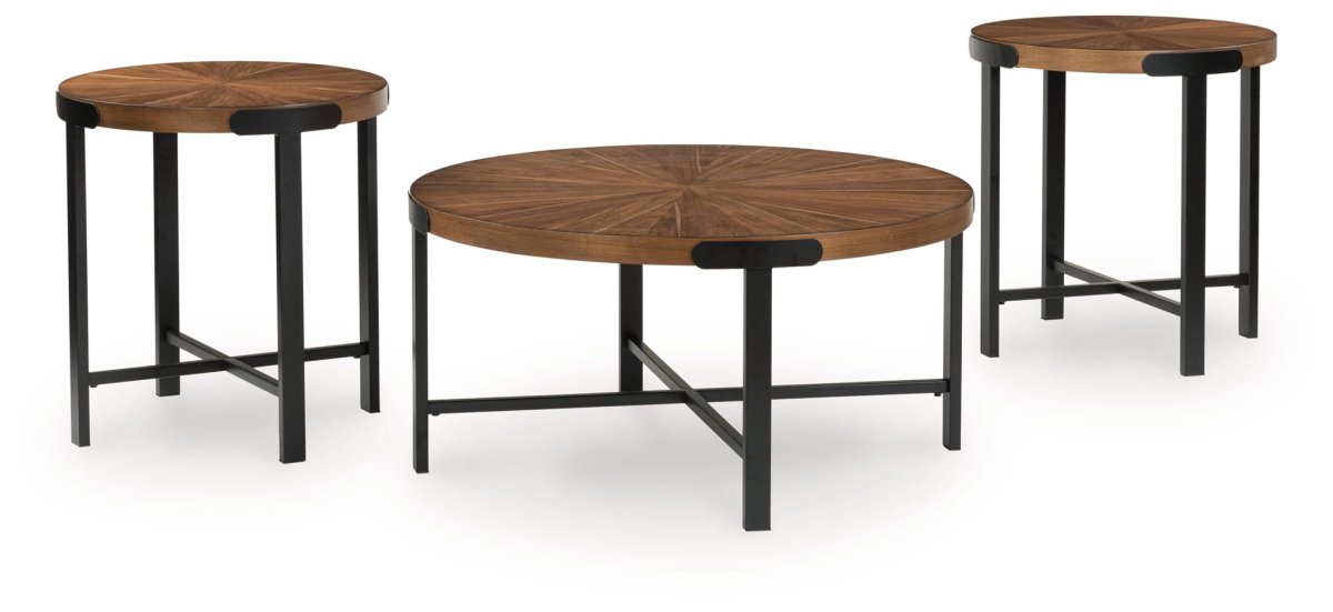 Crosstrail - Brown - Occasional Table Set (Set of 3) Table Sets by Signature Design by Ashley® - Walls Furniture & Mattress