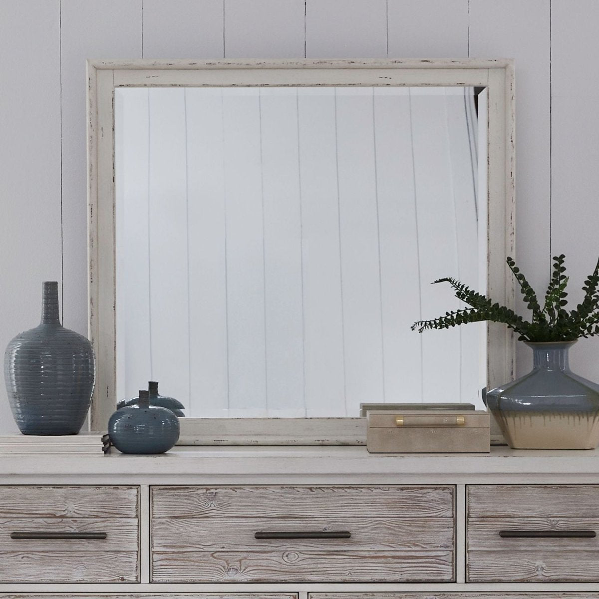 Backroads - Landscape Mirror - White Landscape Mirrors by Liberty Furniture - Walls Furniture & Mattress
