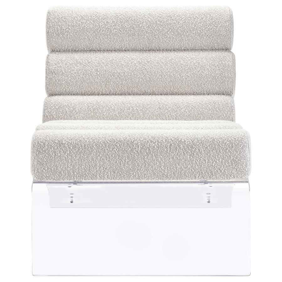 Serreta - Boucle Upholstered Armless Acrylic Chair Armless Chairs by Coaster Fine Furniture - Walls Furniture & Mattress