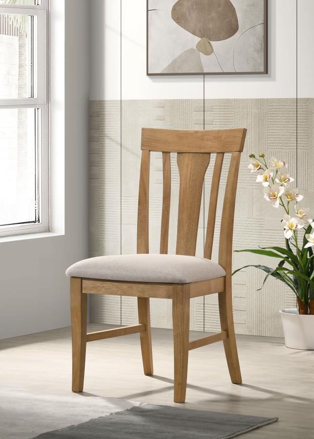 Hartville - Dining Side Chair (Set of 2) - Natural Light Brown Chair Sets by Coaster Fine Furniture - Walls Furniture & Mattress