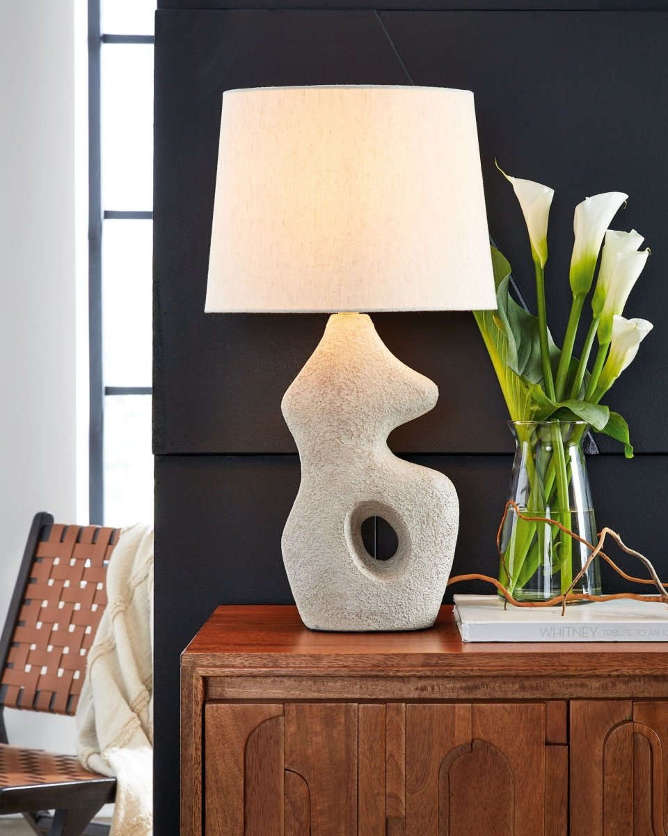 Chadrich - Paper Table Lamp (Set of 2) - Antique Beige Table Lamps by Signature Design by Ashley® - Walls Furniture & Mattress