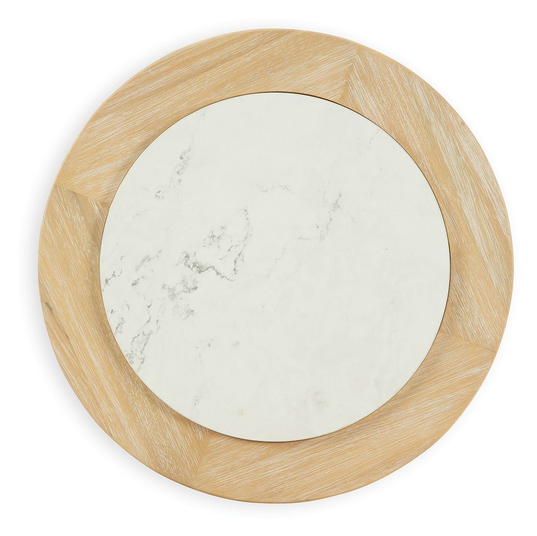Camdill - Round End Table - Light Brown / White End Tables by Signature Design by Ashley® - Walls Furniture & Mattress
