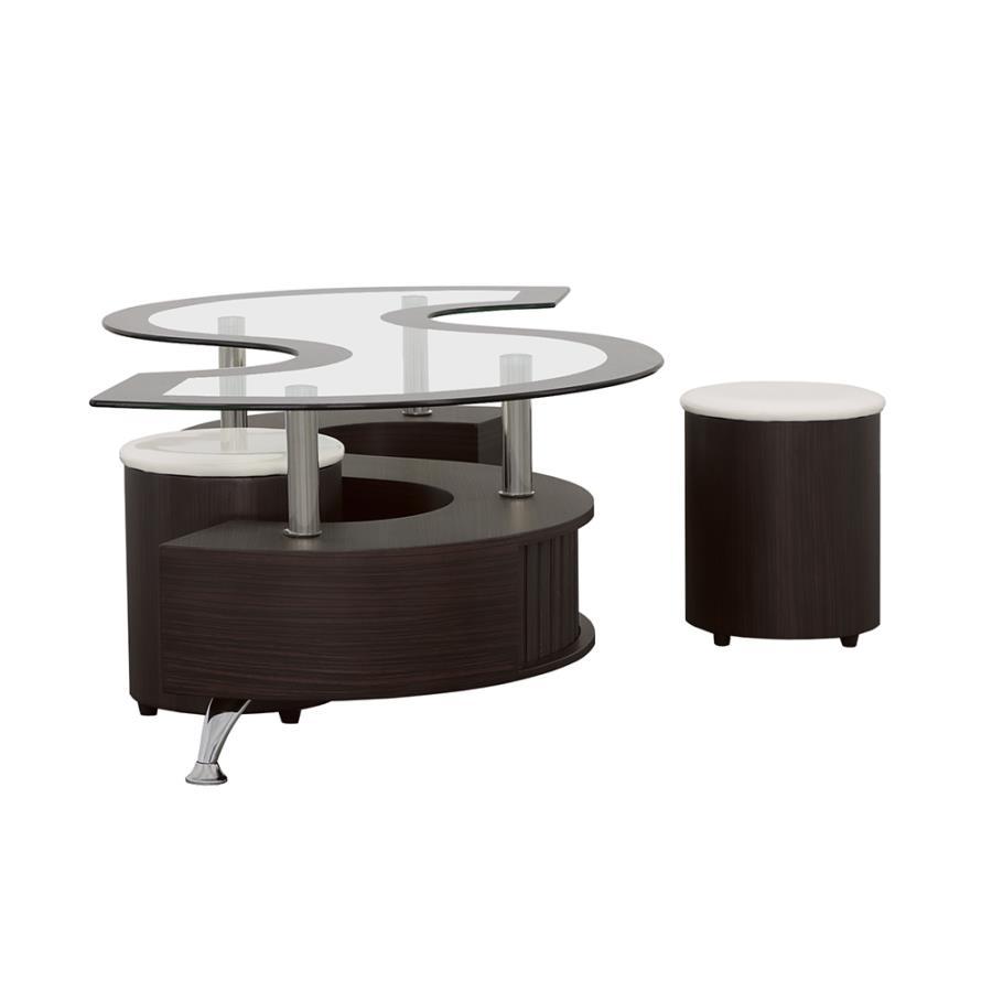 Buckley - 3 Piece Coffee Table And Stools Set 3 Piece Living Room Sets by Coaster Fine Furniture - Walls Furniture & Mattress