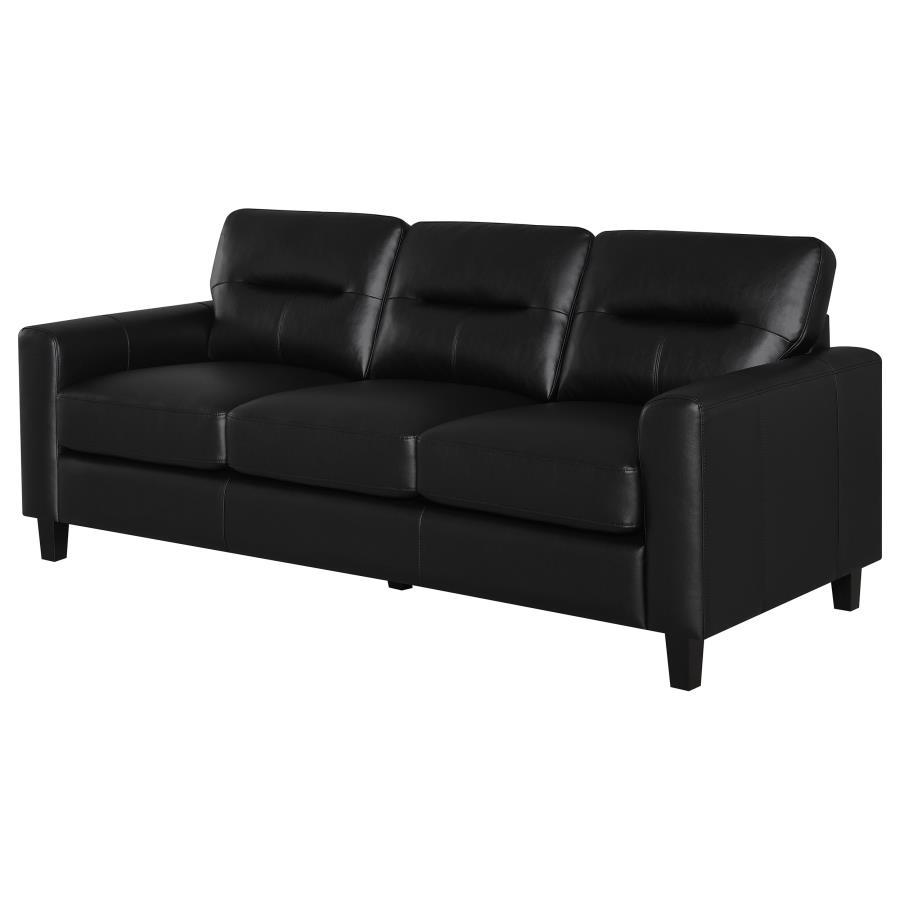 Scotland - Faux Leather Upholstered Track Arm Sofa Stationary Sofas by Coaster Fine Furniture - Walls Furniture & Mattress