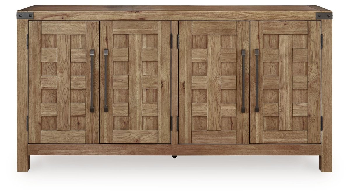 Ridgester - Dining Room Server - Light Brown Servers by Benchcraft® - Walls Furniture & Mattress
