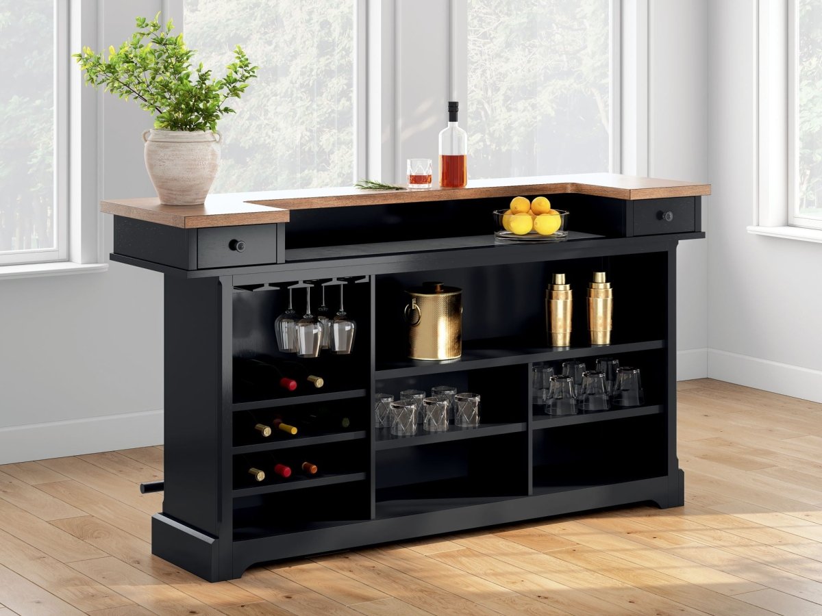 Wildenauer - Brown / Black - Bar Bar Tables by Signature Design by Ashley® - Walls Furniture & Mattress