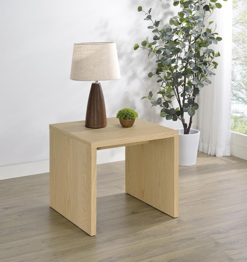 Canoga - Engineered Wood Accent Side End Table - Light Oak End Tables by Coaster Fine Furniture - Walls Furniture & Mattress