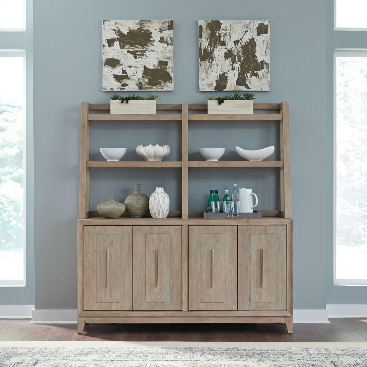 Brentwood - Sideboard & Hutch - Brown Hutches & Buffets by Liberty Furniture - Walls Furniture & Mattress
