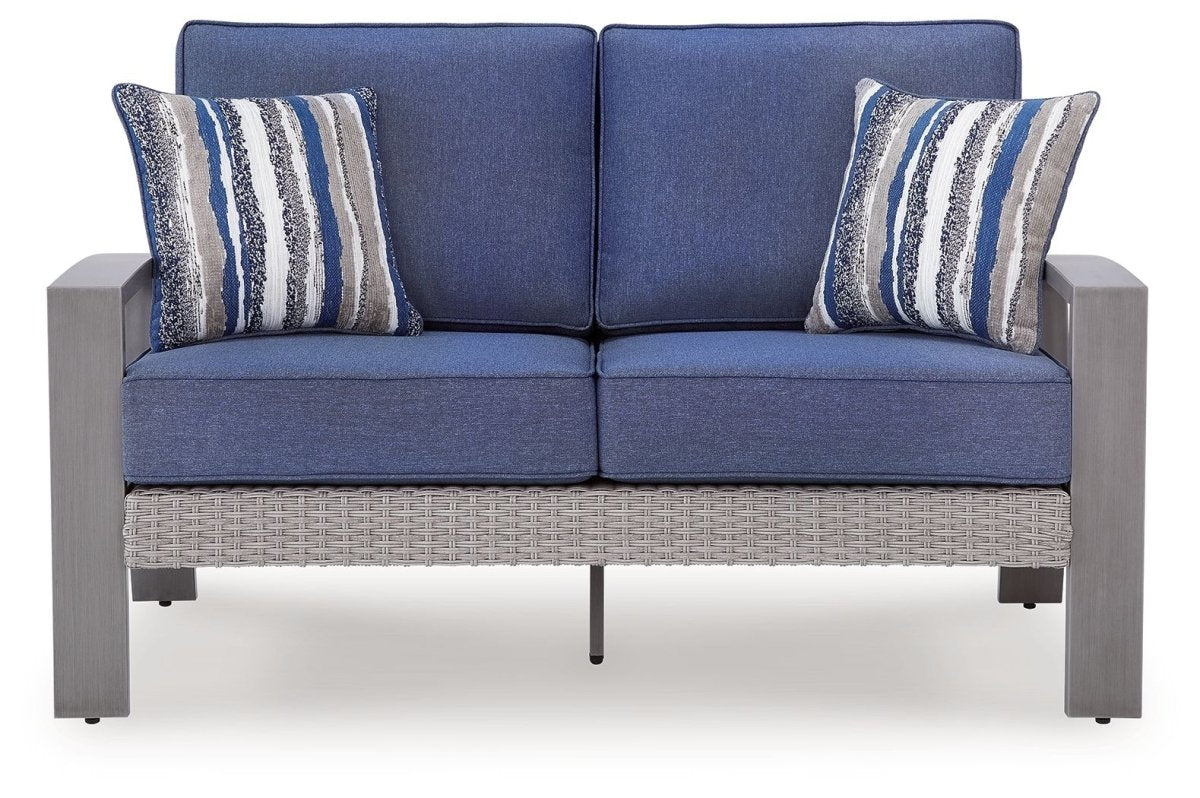 Half Moon Beach - Loveseat With Cushion - Blue / Gray Loveseats by Signature Design by Ashley® - Walls Furniture & Mattress