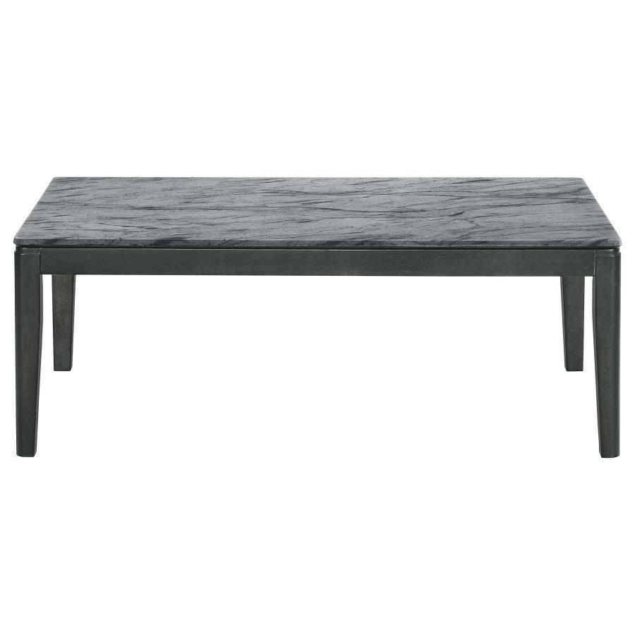 Mozzi - Rectangular Faux Marble Coffee Table - Gray And Black Coffee Tables by CoasterEssence - Walls Furniture & Mattress