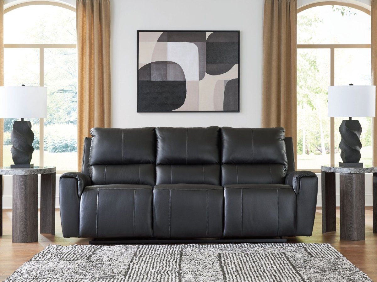 Glossmore - Reclining Sofa - Black Reclining Sofas by Signature Design by Ashley® - Walls Furniture & Mattress