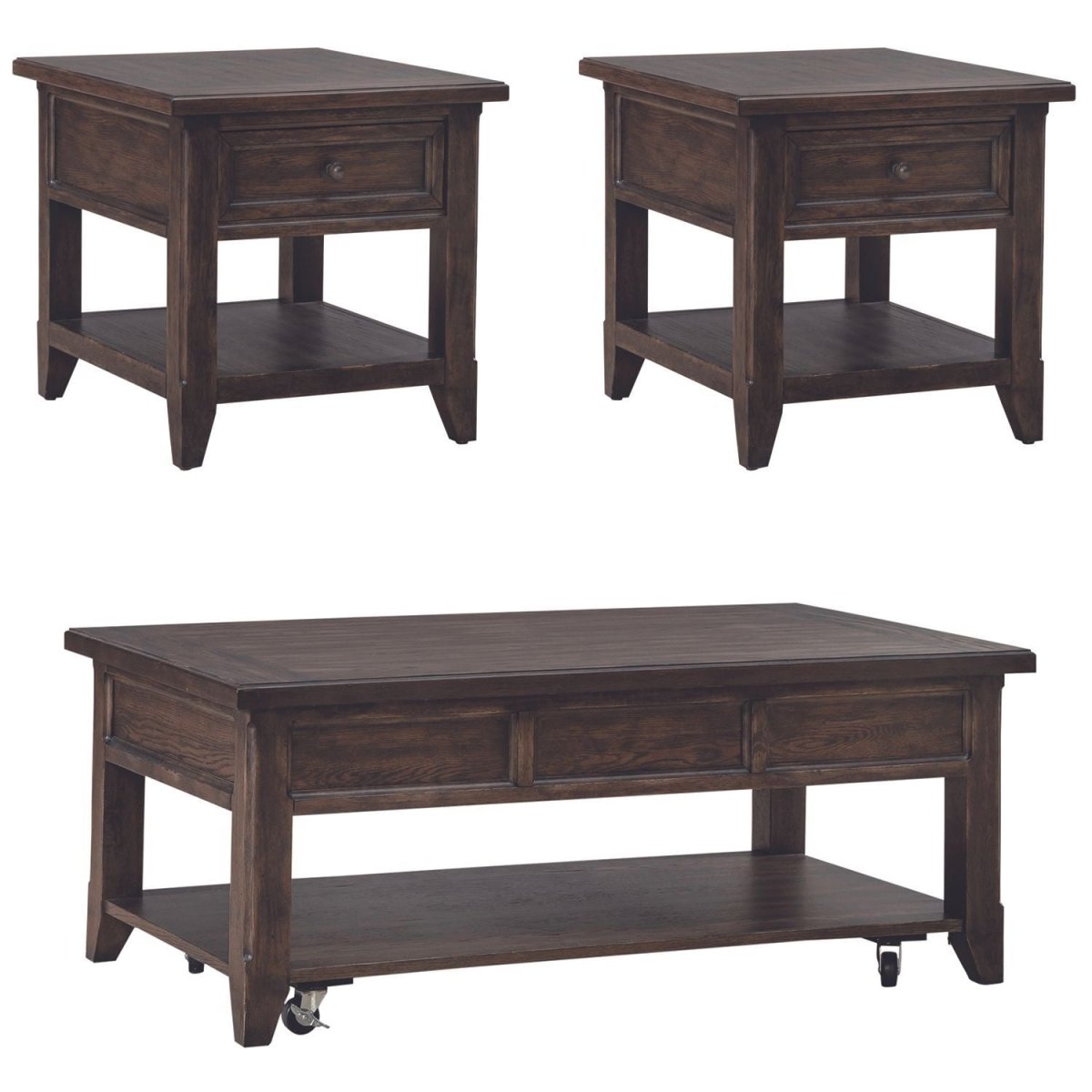 Paradise Valley - 3 Piece Table Set (Lift Top Cocktail Table) - Dark Brown Table Sets by Liberty Furniture - Walls Furniture & Mattress