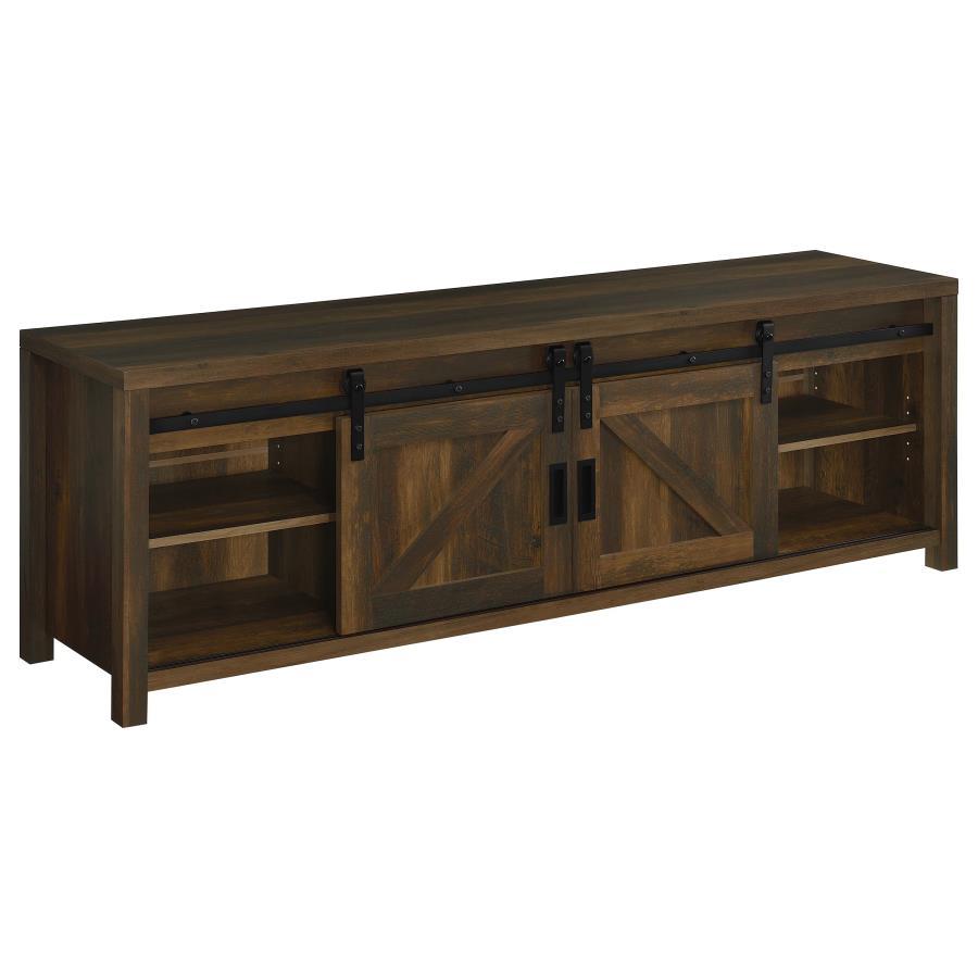 Enfield - 71" TV Stand Fireplace Media Console - Dark Pine Fireplace TV Stands by Coaster Fine Furniture - Walls Furniture & Mattress