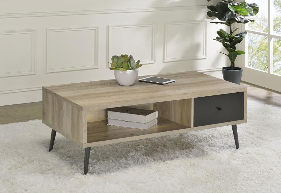 Welsh - 1 - Drawer Engineered Wood Coffee Table Antique Pine - Distressed Pine Coffee Tables by Coaster Fine Furniture - Walls Furniture & Mattress