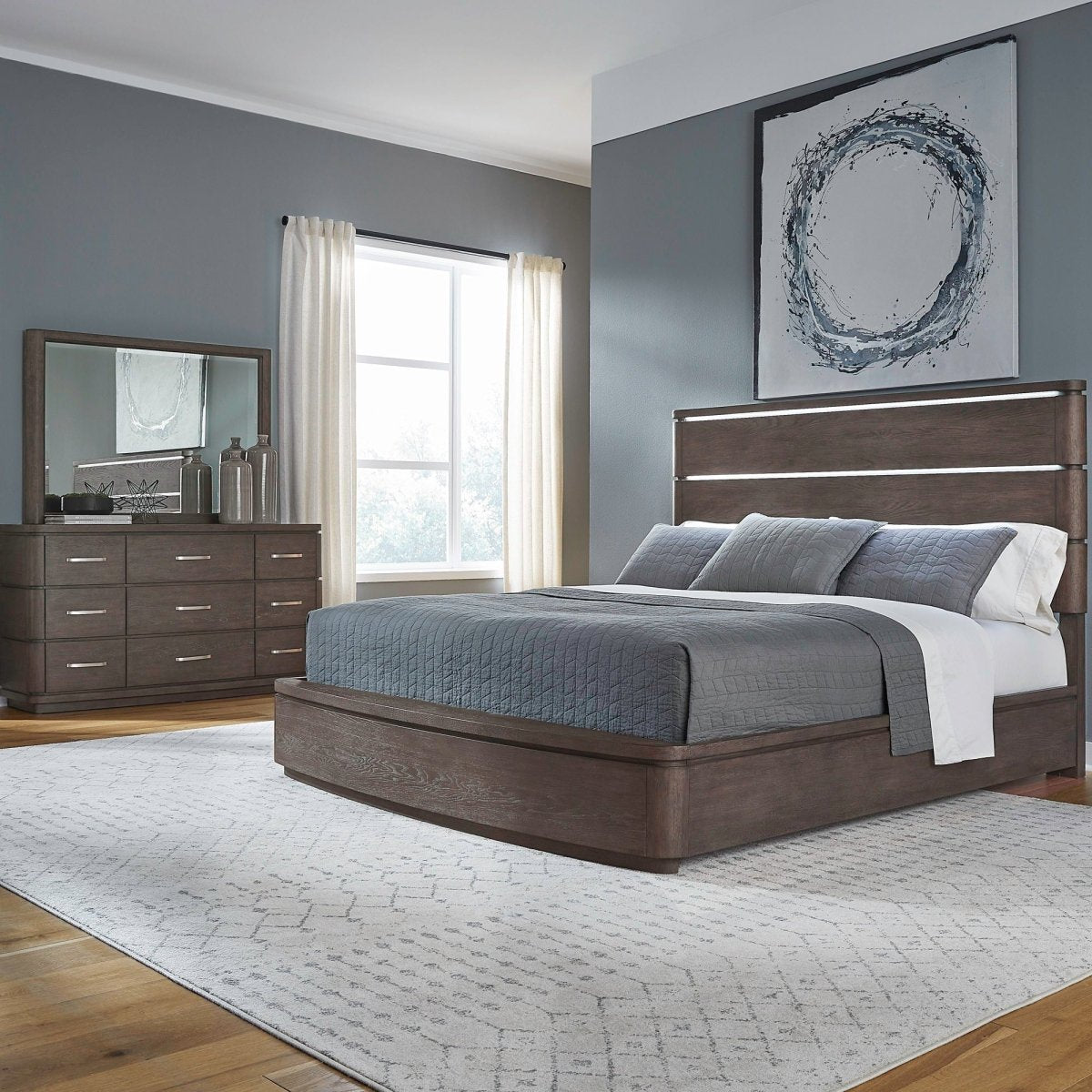 Cascade Falls - Dresser & Mirror - Satin Espresso Dresser & Mirror by Liberty Furniture - Walls Furniture & Mattress