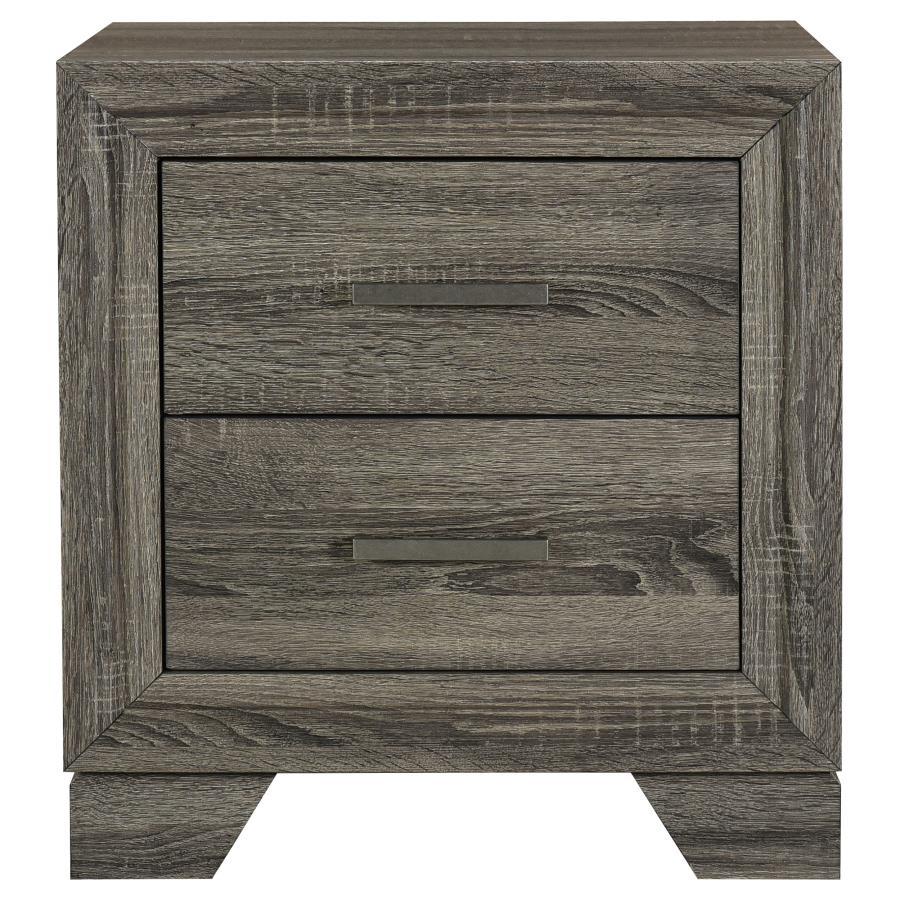 Wright - 2 - Drawer Nightstand Bedside Table - Brown Oak Accent Nightstands by Coaster Fine Furniture - Walls Furniture & Mattress