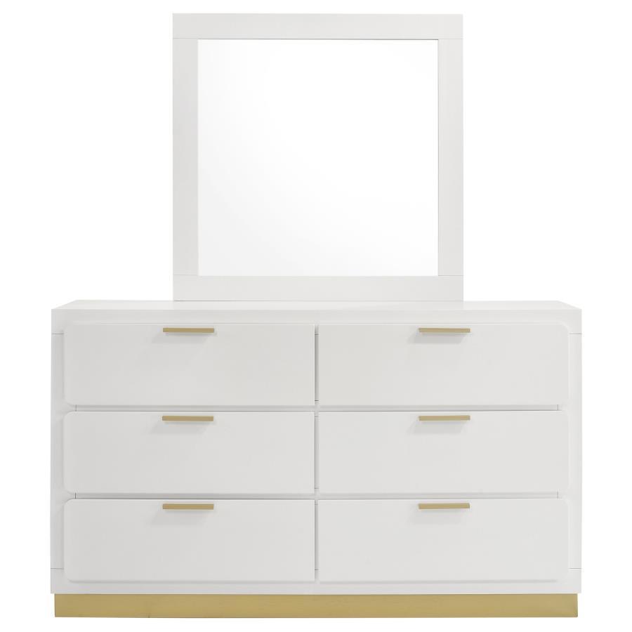 Caraway - 6 - Drawer Bedroom Dresser With Mirror Dresser & Mirror by Coaster Fine Furniture - Walls Furniture & Mattress