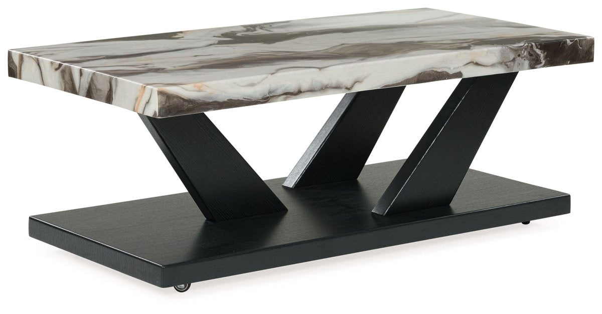 Cendill - Occasional Table Set (Set of 3) - Dark Brown / White / Black Table Sets by Signature Design by Ashley® - Walls Furniture & Mattress