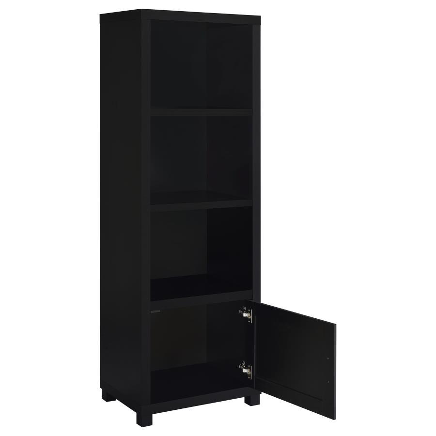 Jupiter - 3 - Shelf Engineered Wood Media Tower - Black Standard Bookcases by Coaster Fine Furniture - Walls Furniture & Mattress