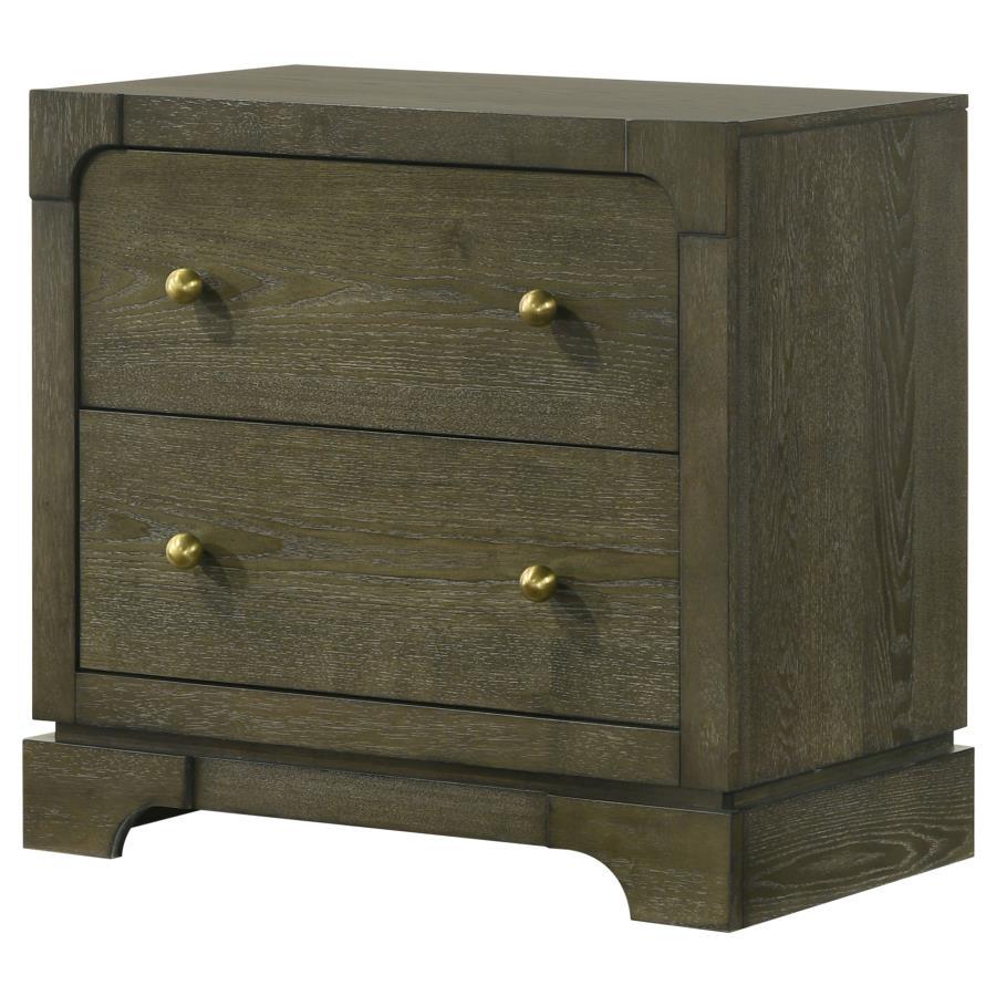 Gran Park - 2 - Drawer Nightstand Bedside Table - Dark Cocoa Nightstands w/ Charging Stations by Coaster Fine Furniture - Walls Furniture & Mattress
