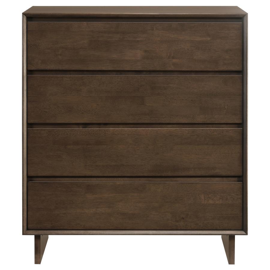 Glenwood - 4 - Drawer Chest Of Drawers - Warm Brown Accent Chests by Coaster Fine Furniture - Walls Furniture & Mattress