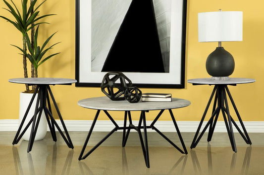 Hadi - Round Smarttop Coffee Table Set Table Sets by Coaster Fine Furniture - Walls Furniture & Mattress