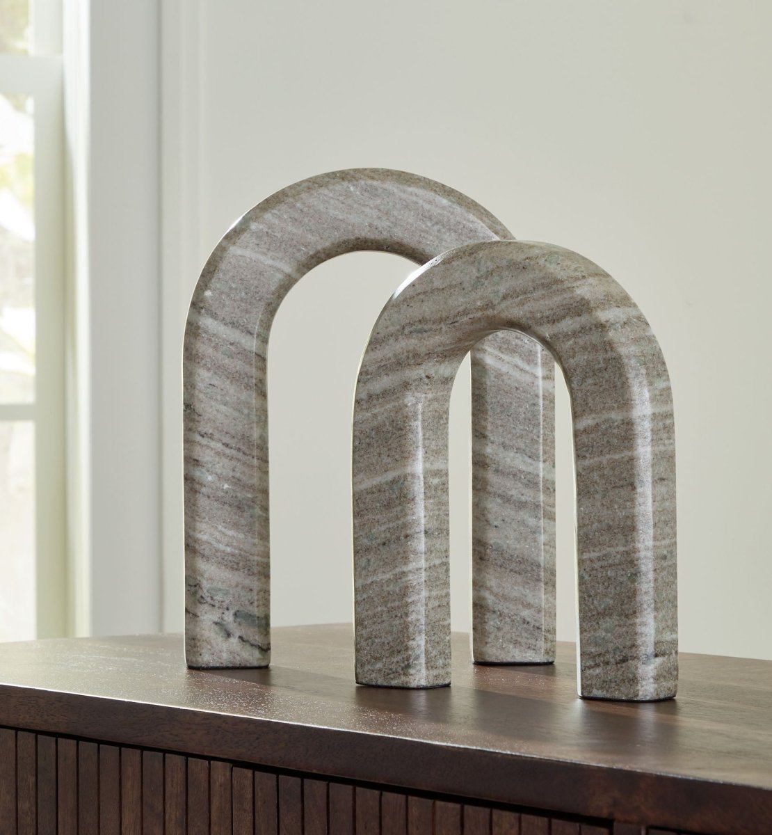 Keithton - Sculpture Set (Set of 2) - Taupe Sculptures & Figurines by Signature Design by Ashley® - Walls Furniture & Mattress