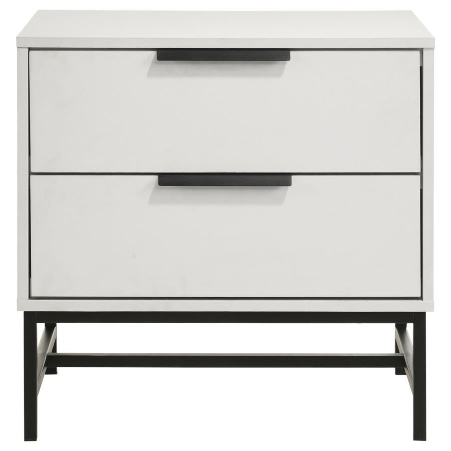 Sonora - 2 - Drawer Nightstand Bedside Table - White Accent Nightstands by Coaster Fine Furniture - Walls Furniture & Mattress