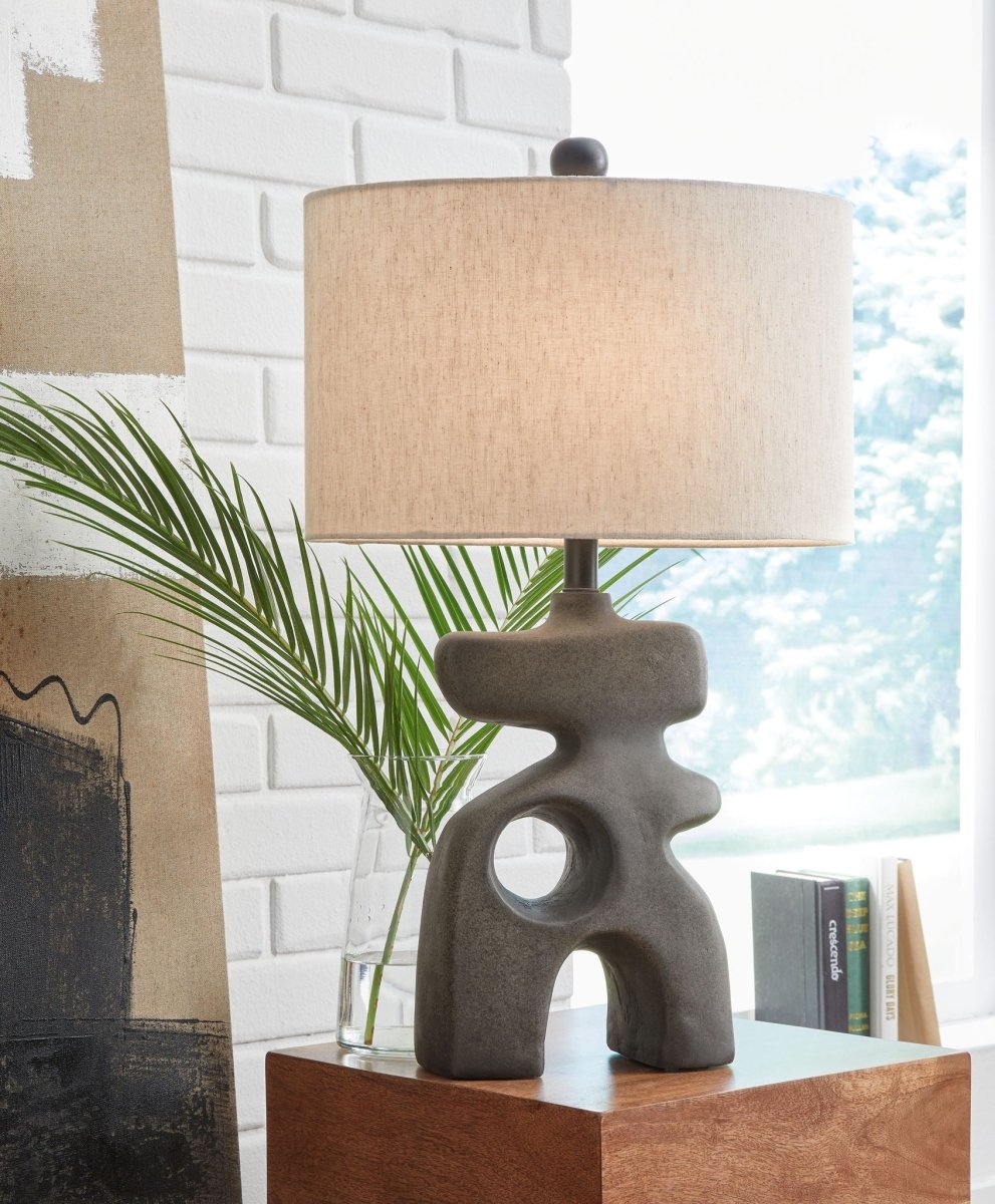 Danacy - Paper Table Lamp - Distressed Black Table Lamps by Signature Design by Ashley® - Walls Furniture & Mattress